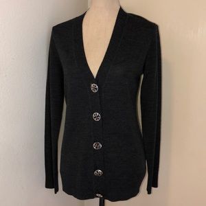 Charcoal Gray Tory Burch Long Cardigan
